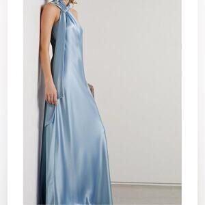 Galvan London Ushuaia Satin Halterneck Dress FR44/US12